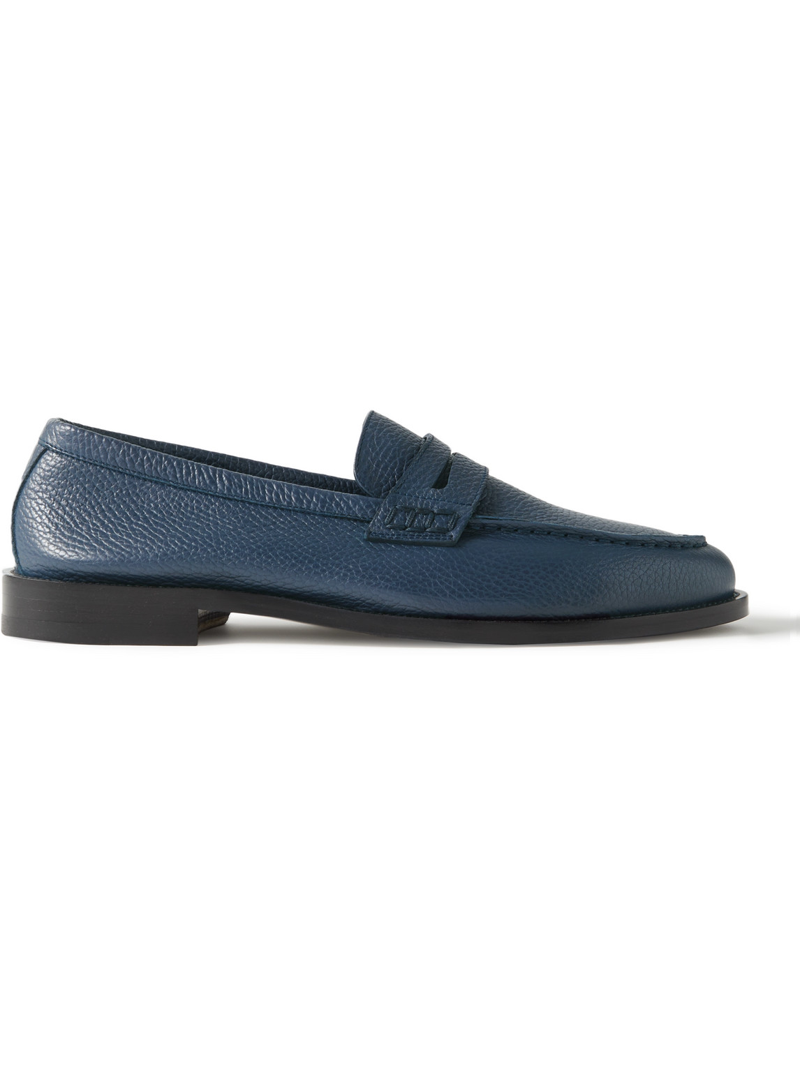 Manolo Blahnik Perry Full-Grain Leather Penny Loafers