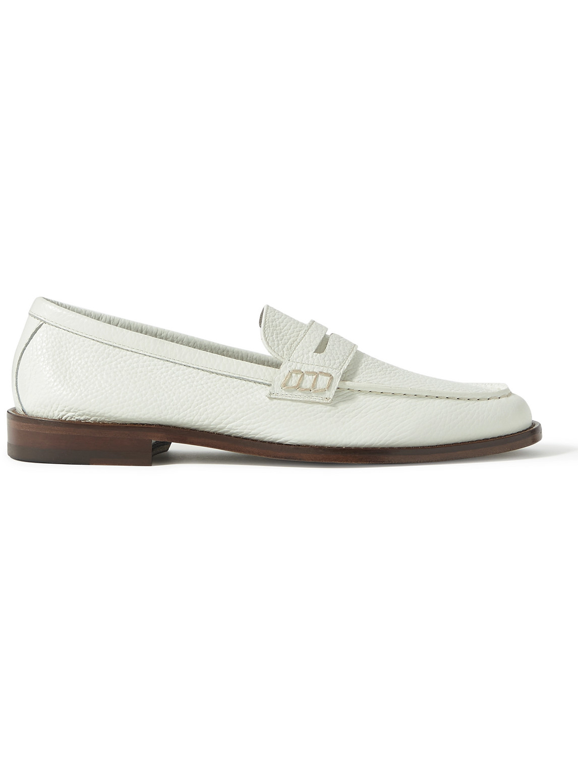 Manolo Blahnik Perry Full-Grain Leather Penny Loafers