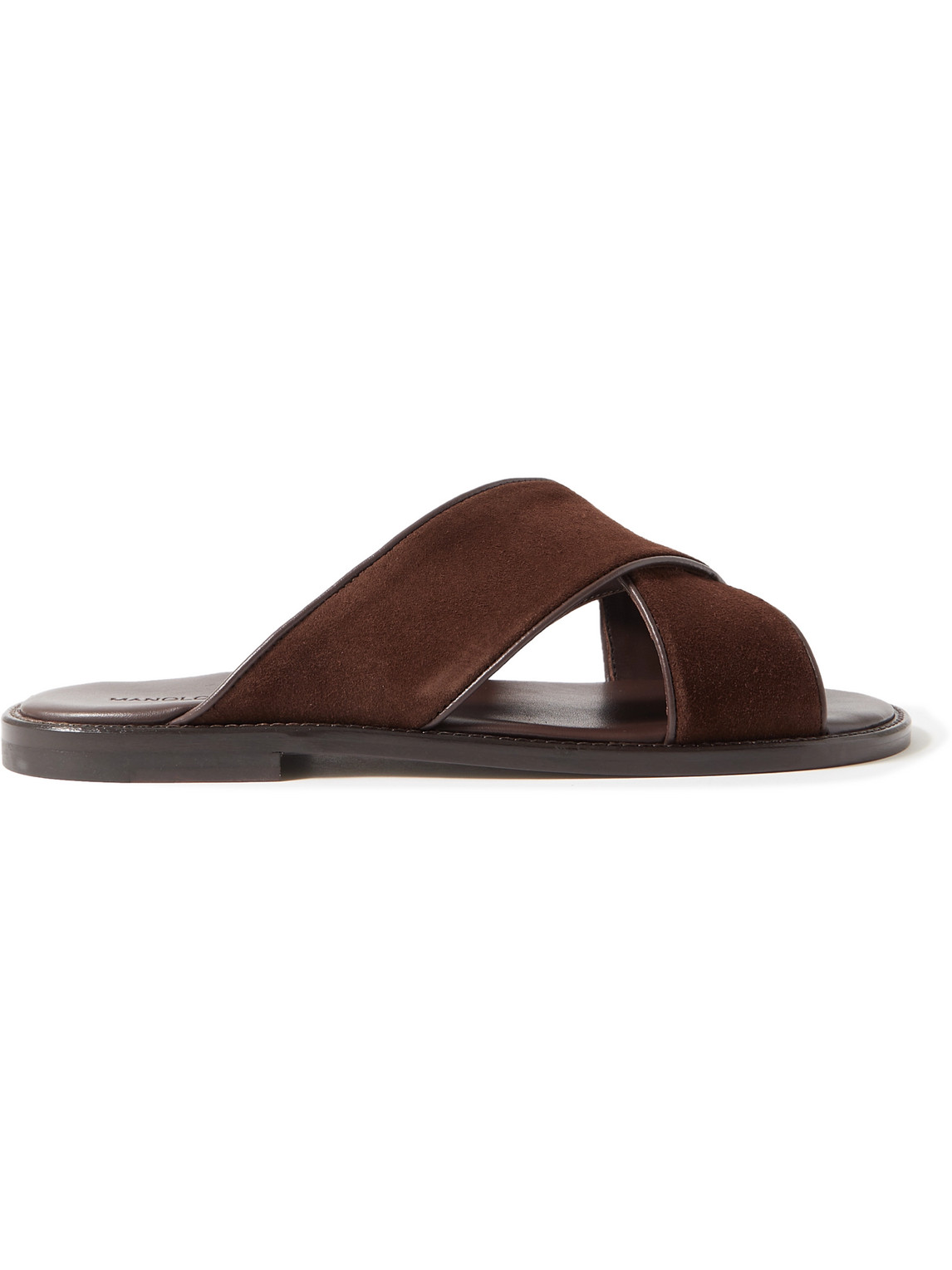 Otawi Leather-Trimmed Suede Sandals
