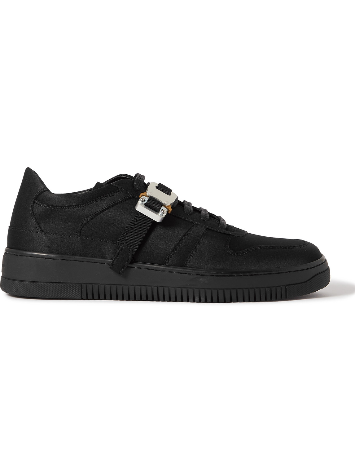 Alyx Leathers BUCKLE-EMBELLISHED SATIN SNEAKERS