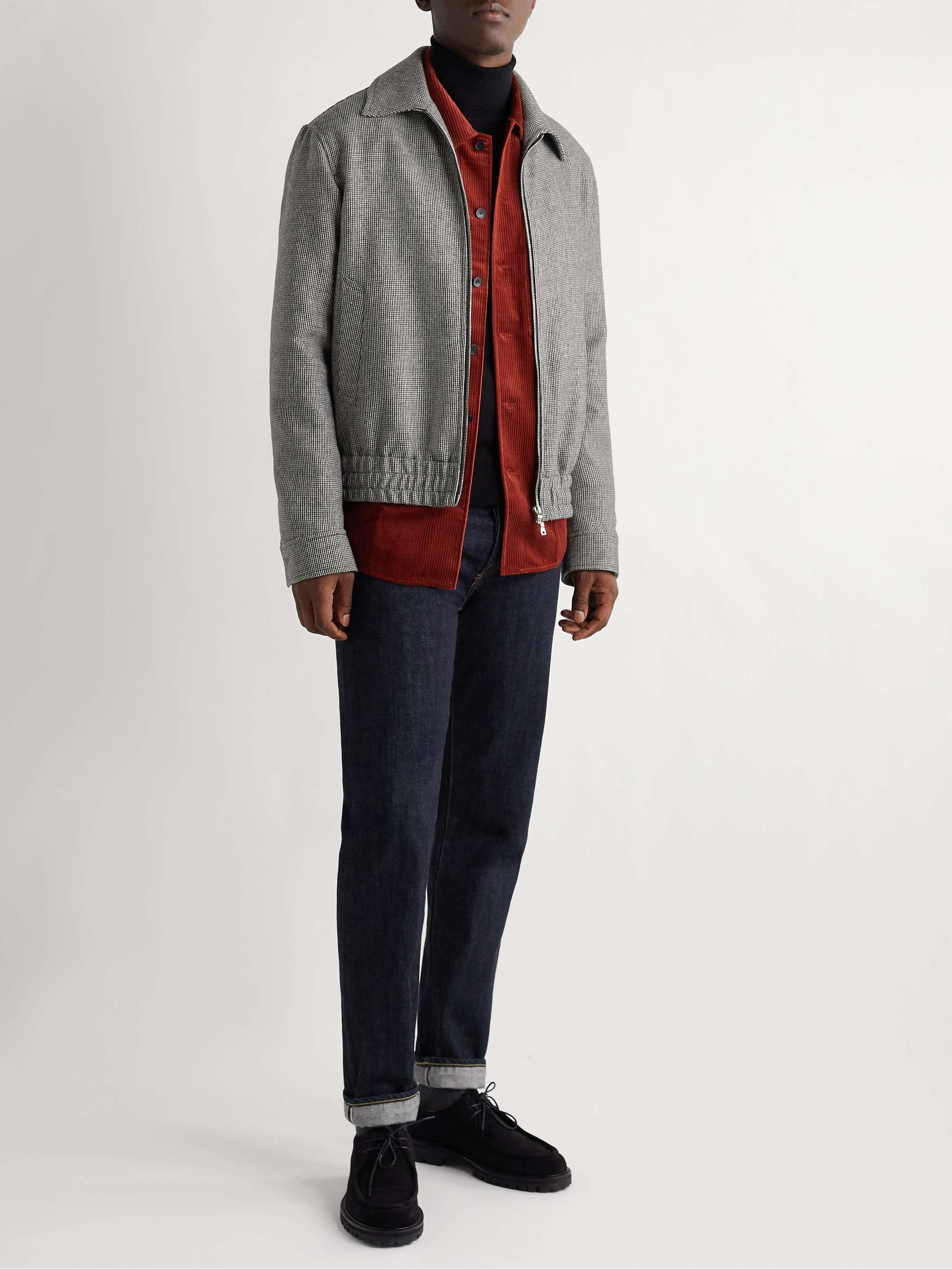 MR P. Double-Weave Micro-Checked Virgin Wool and Mohair-Blend Blouson Jacket