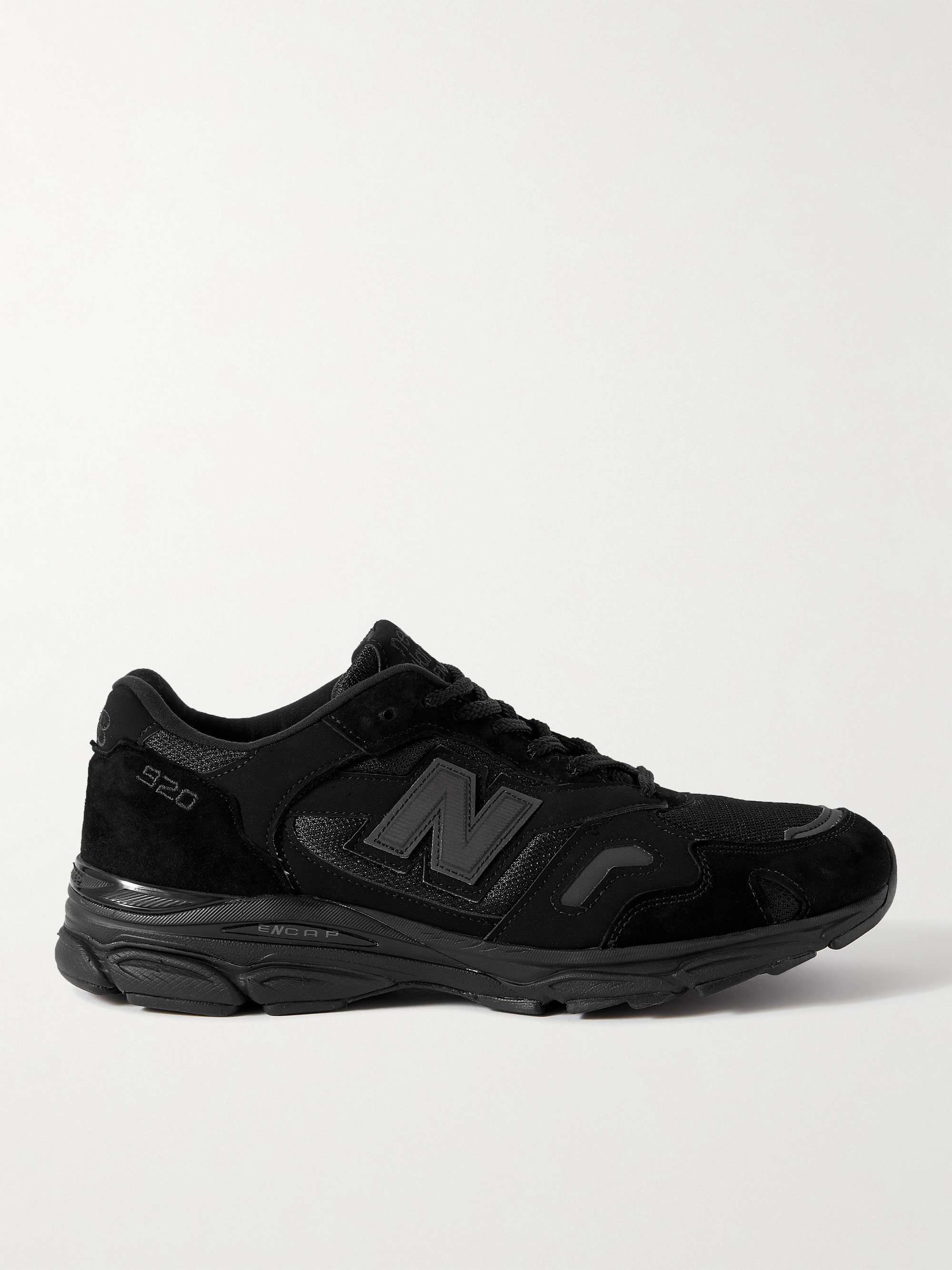 뉴발란스 M920 스니커즈 New Balance M920 Suede and Mesh Sneakers,Black