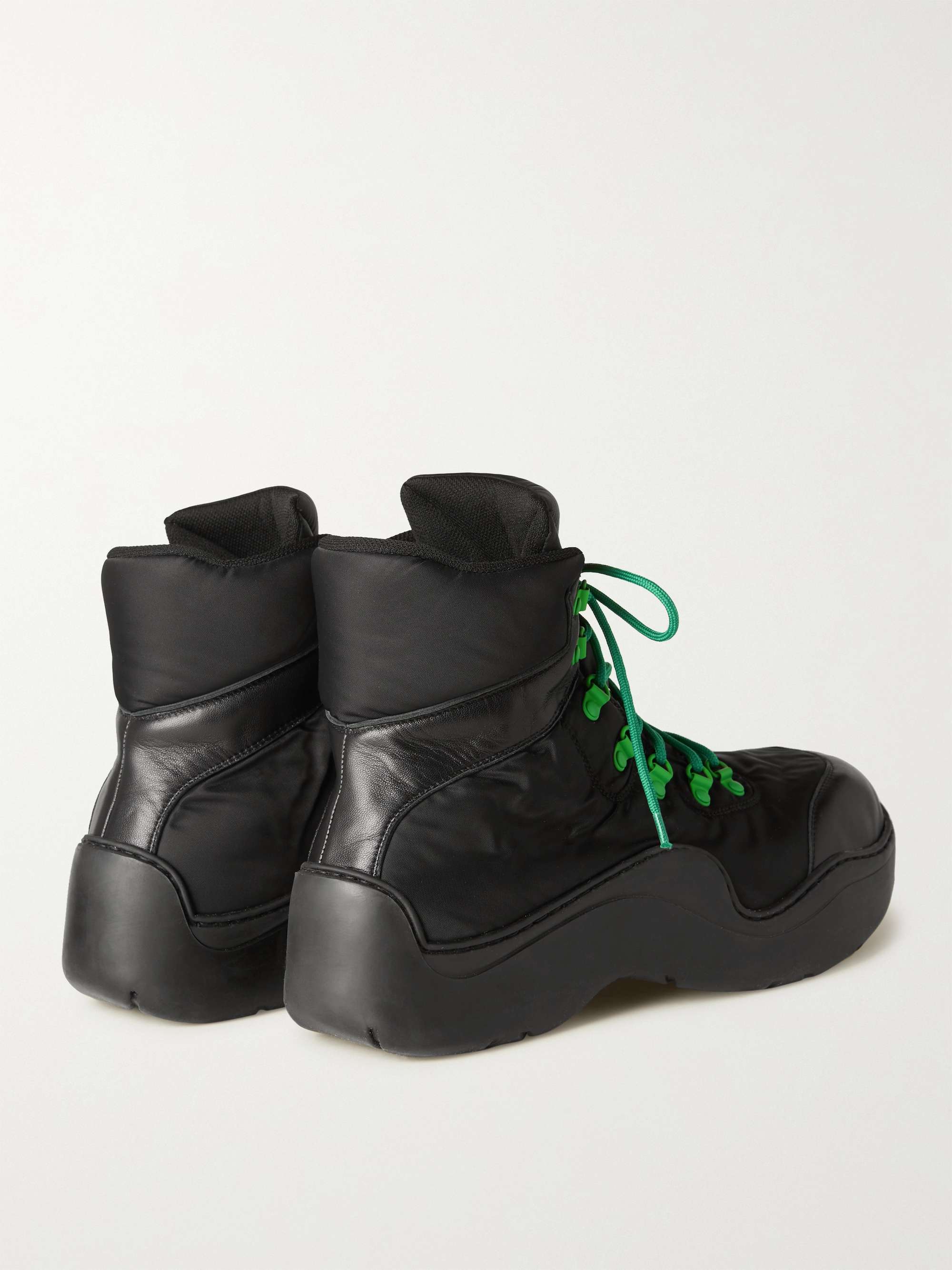 BOTTEGA VENETA Leather-Trimmed Nylon Hiking Boots