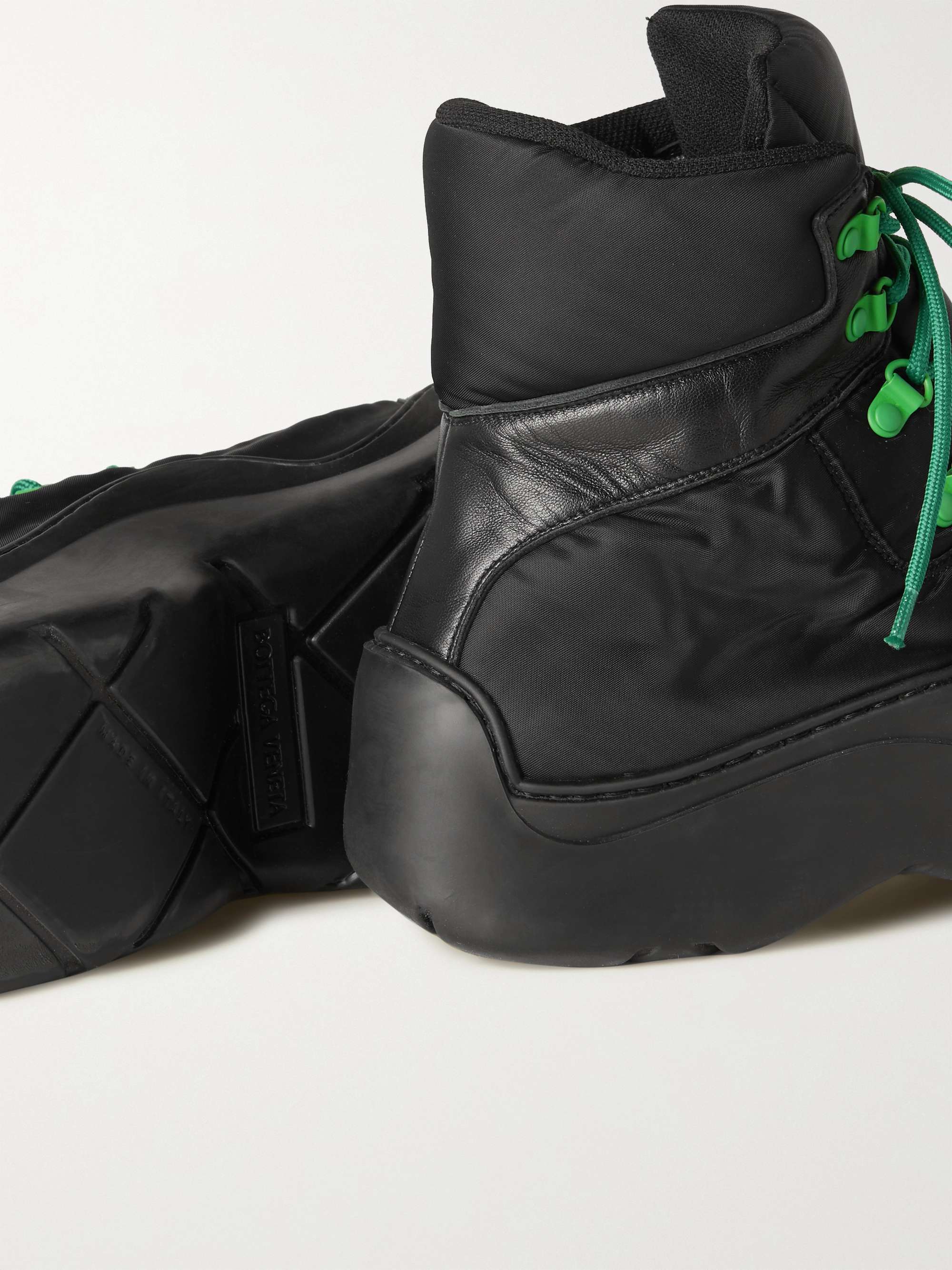 BOTTEGA VENETA Leather-Trimmed Nylon Hiking Boots