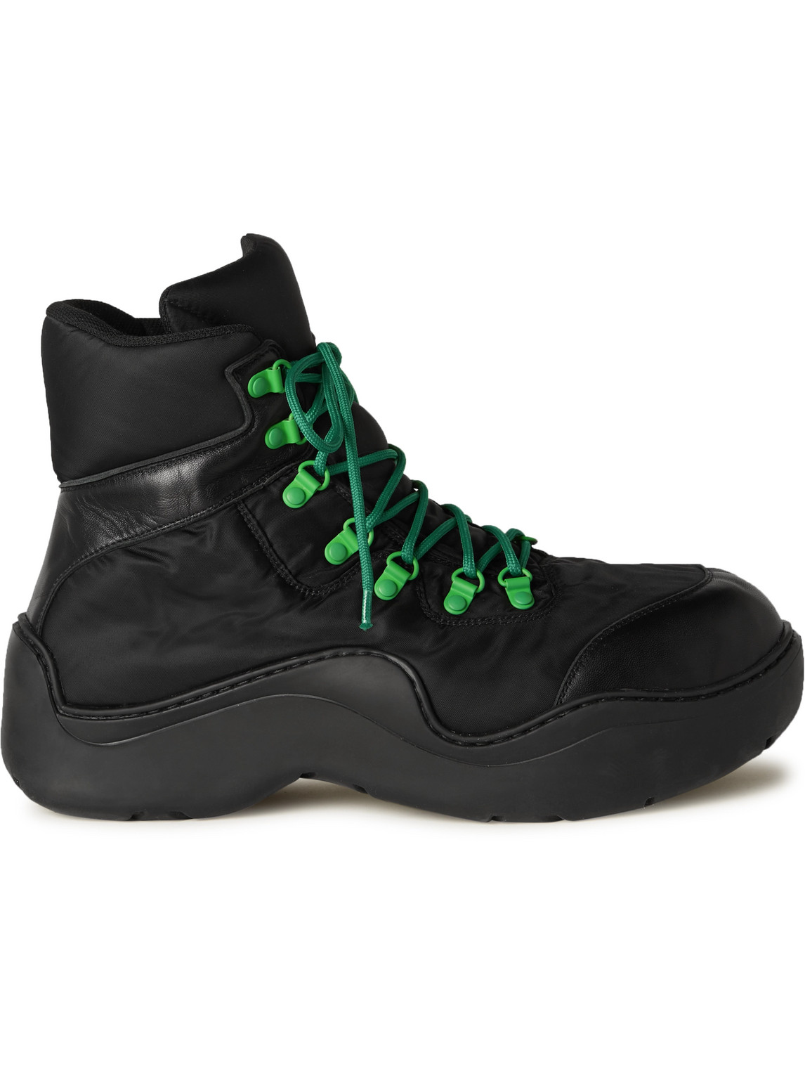 Leather-Trimmed Nylon Hiking Boots
