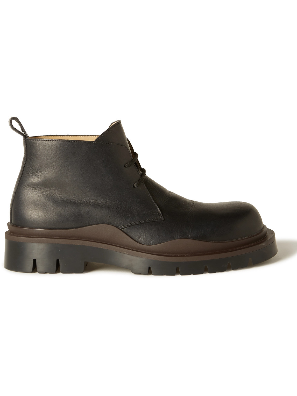 The Tire Rubber-Trimmed Leather Desert Boots