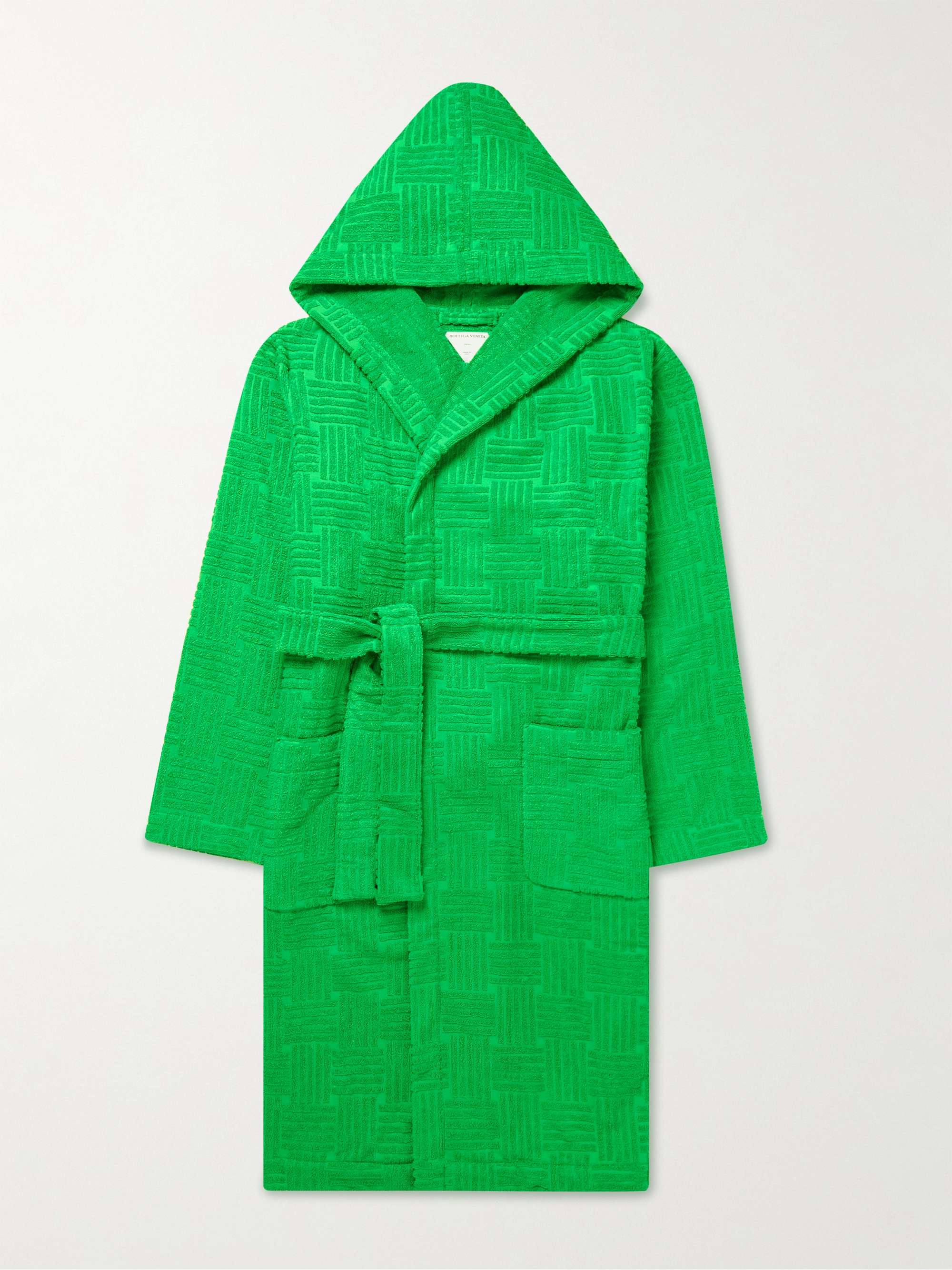 BOTTEGA VENETA Intrecciato Cotton-Terry Hooded Robe