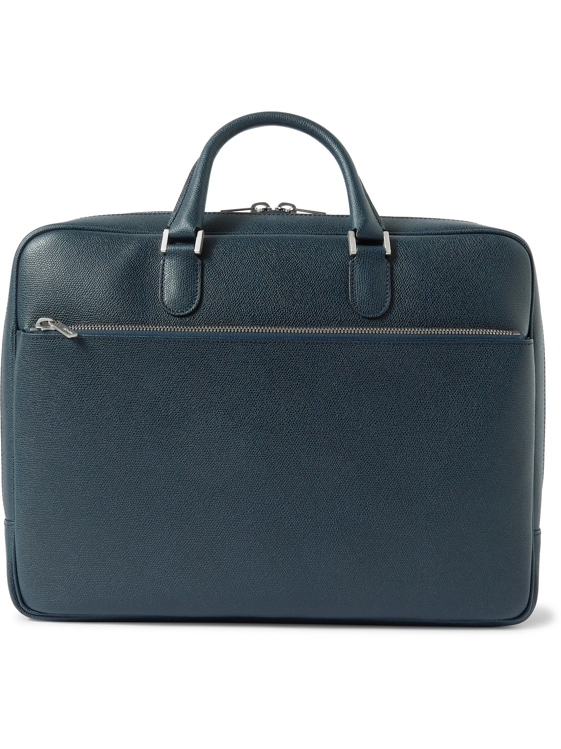 Valextra Pebble-grain Leather Briefcase In Blue