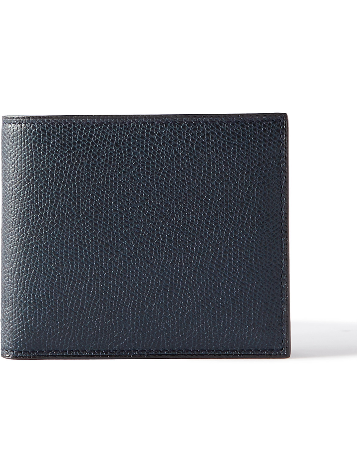 Valextra Pebble-grain Leather Billfold Wallet In Blue