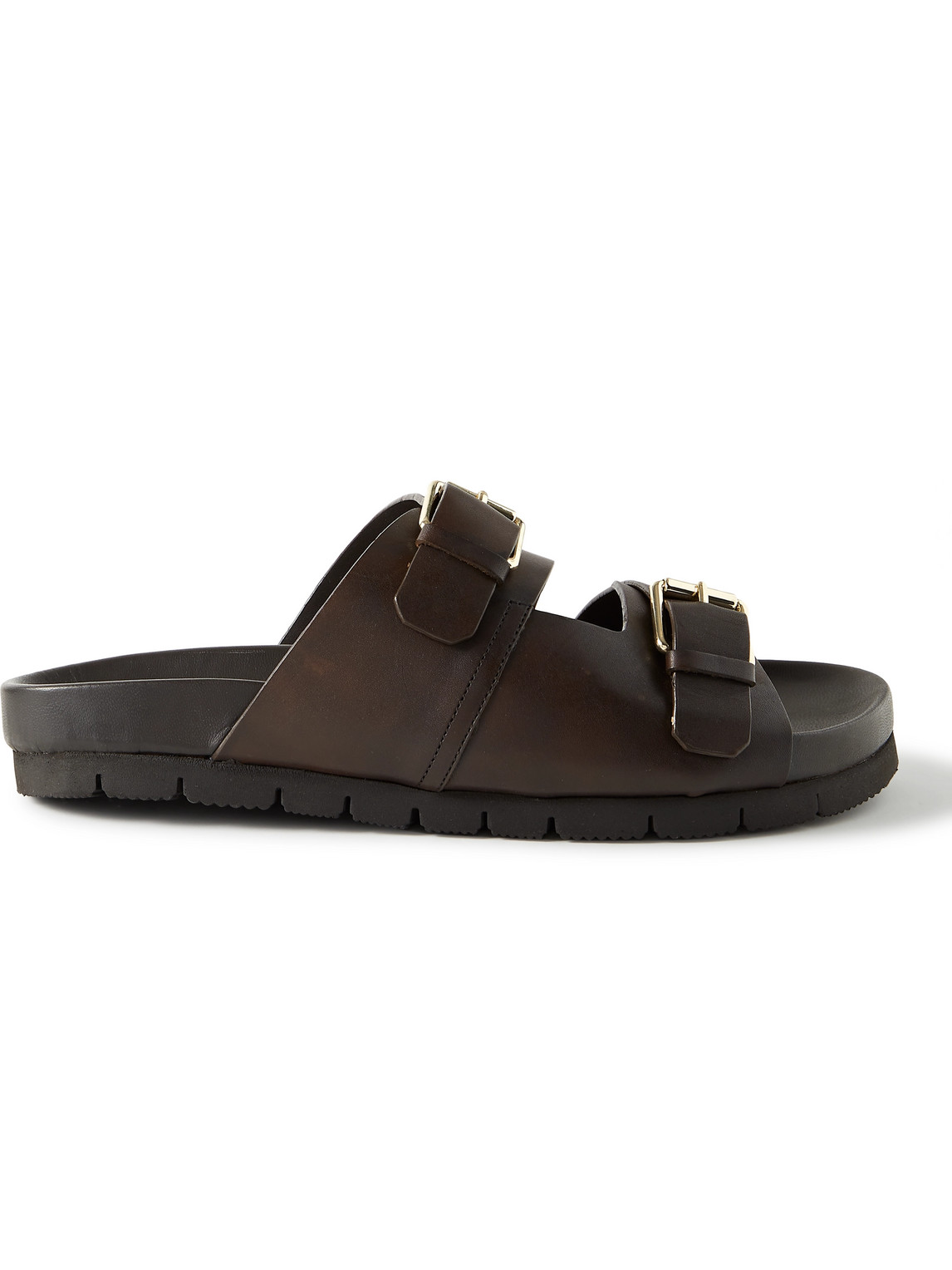 Grenson Florin Leather Slides In Brown
