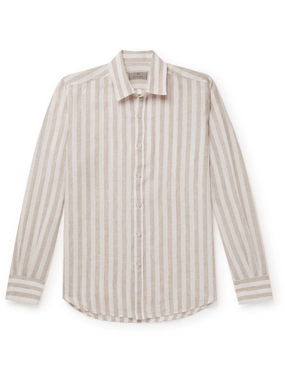 Canali Striped Linen Shirt In Unknown