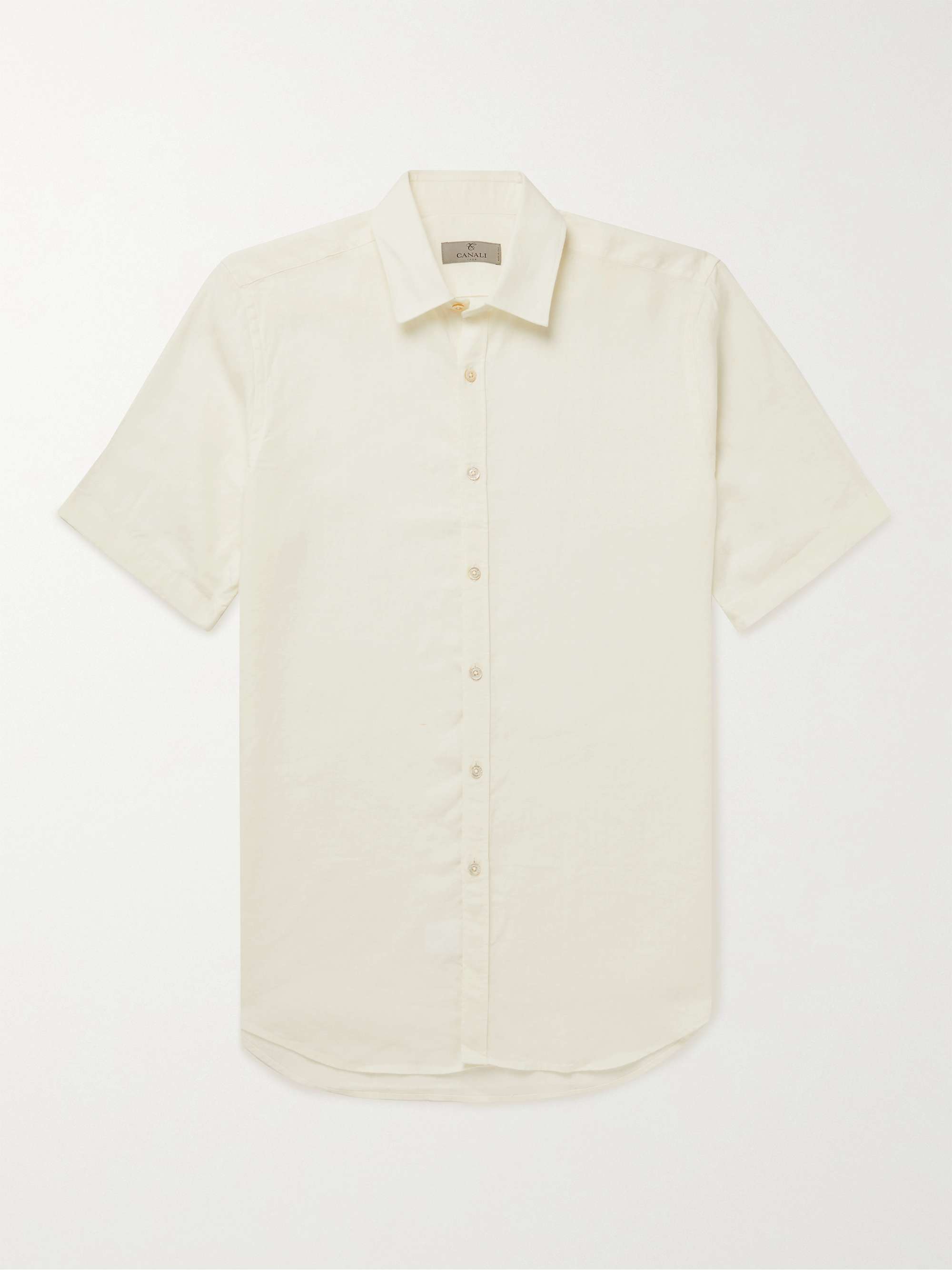 CANALI Linen and Lyocell-Blend Shirt