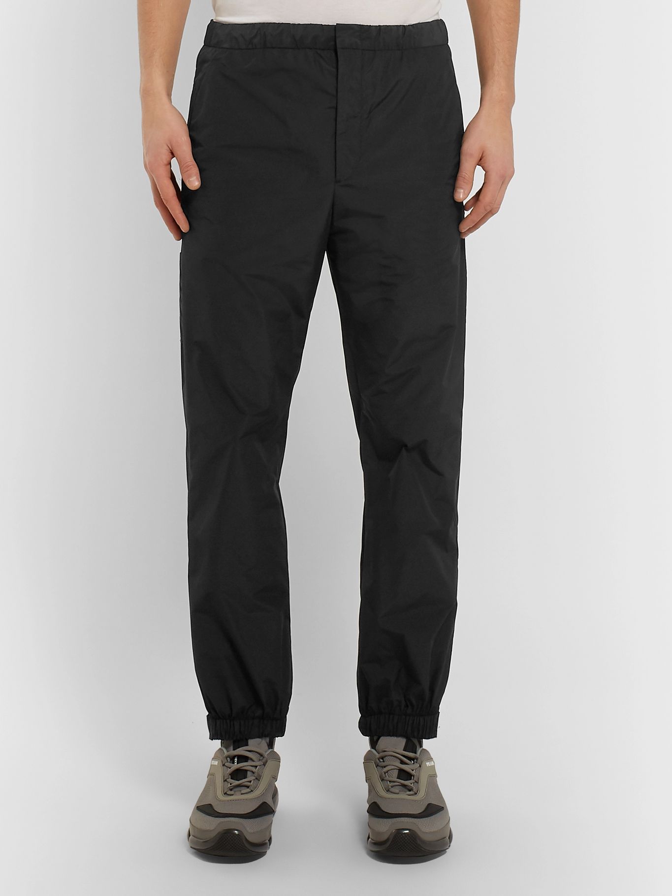 Black Slim-Fit Tapered Shell Sweatpants | PRADA | MR PORTER
