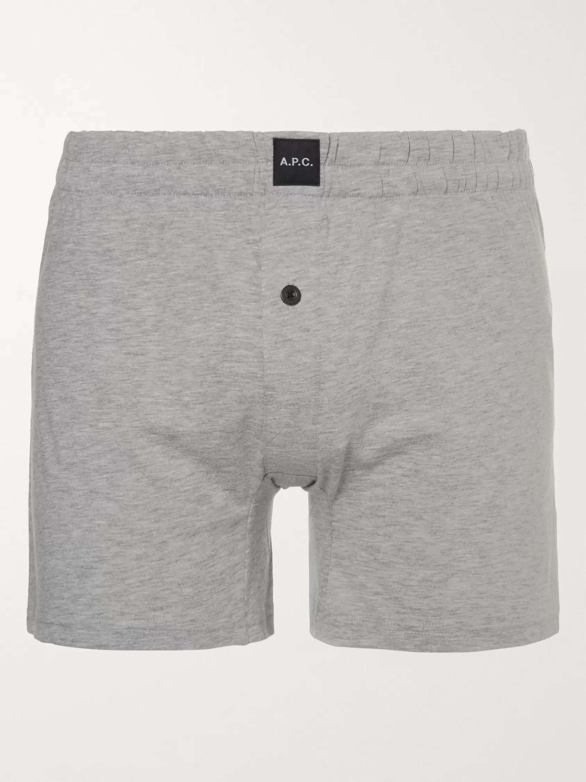 아페쎄 A.P.C. Cotton-Jersey Boxer Shorts,Gray