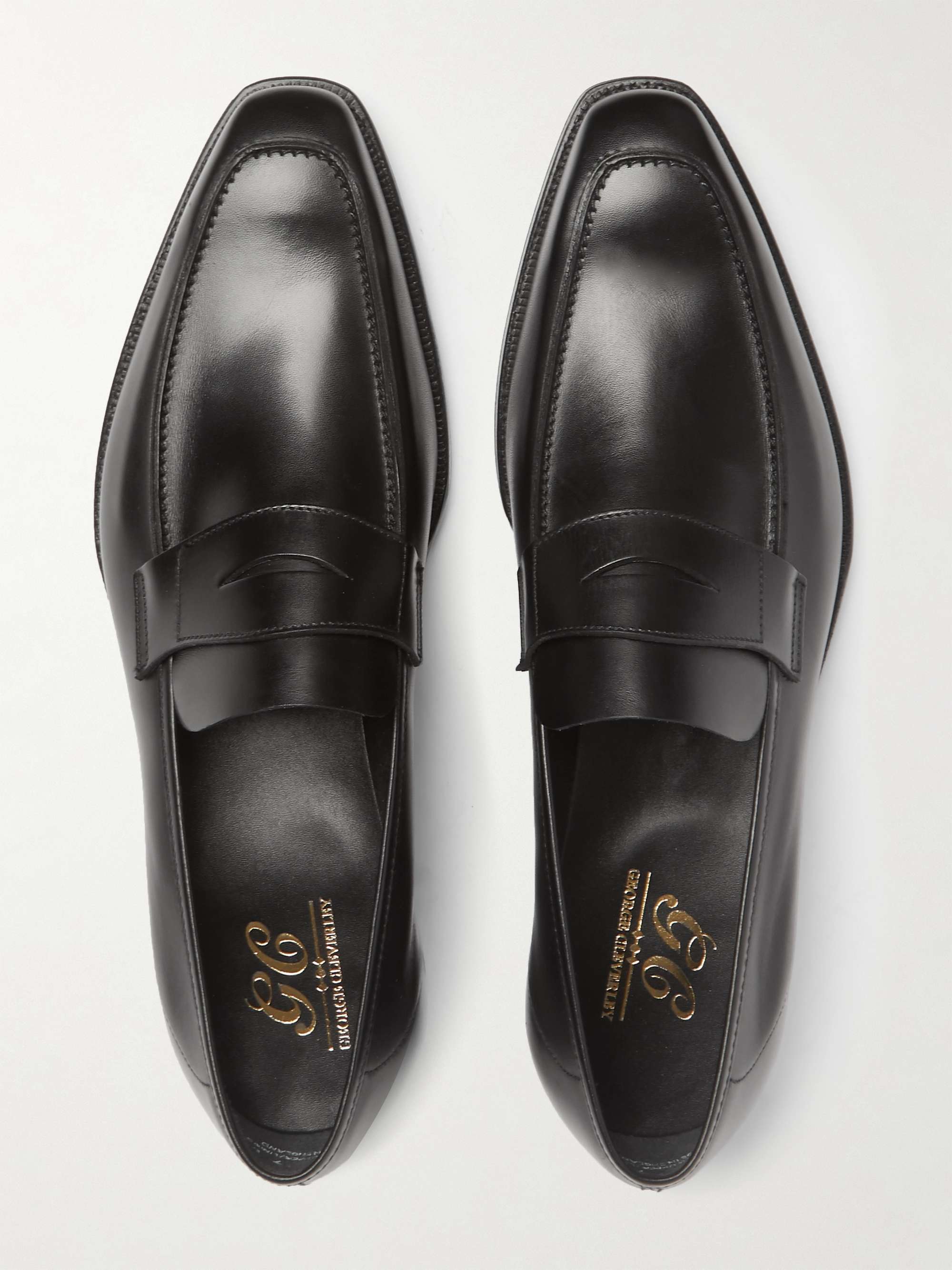 Black George Leather Penny Loafers | GEORGE CLEVERLEY | MR PORTER
