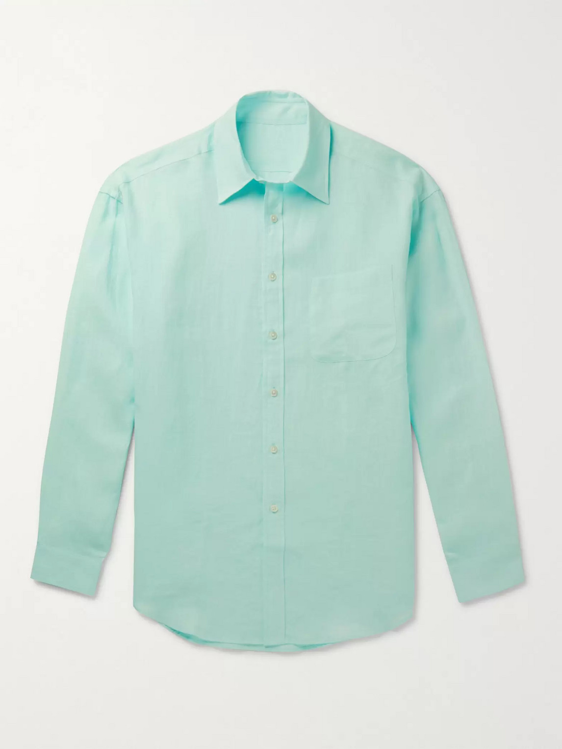 Anderson & Sheppard Linen Shirt In Green