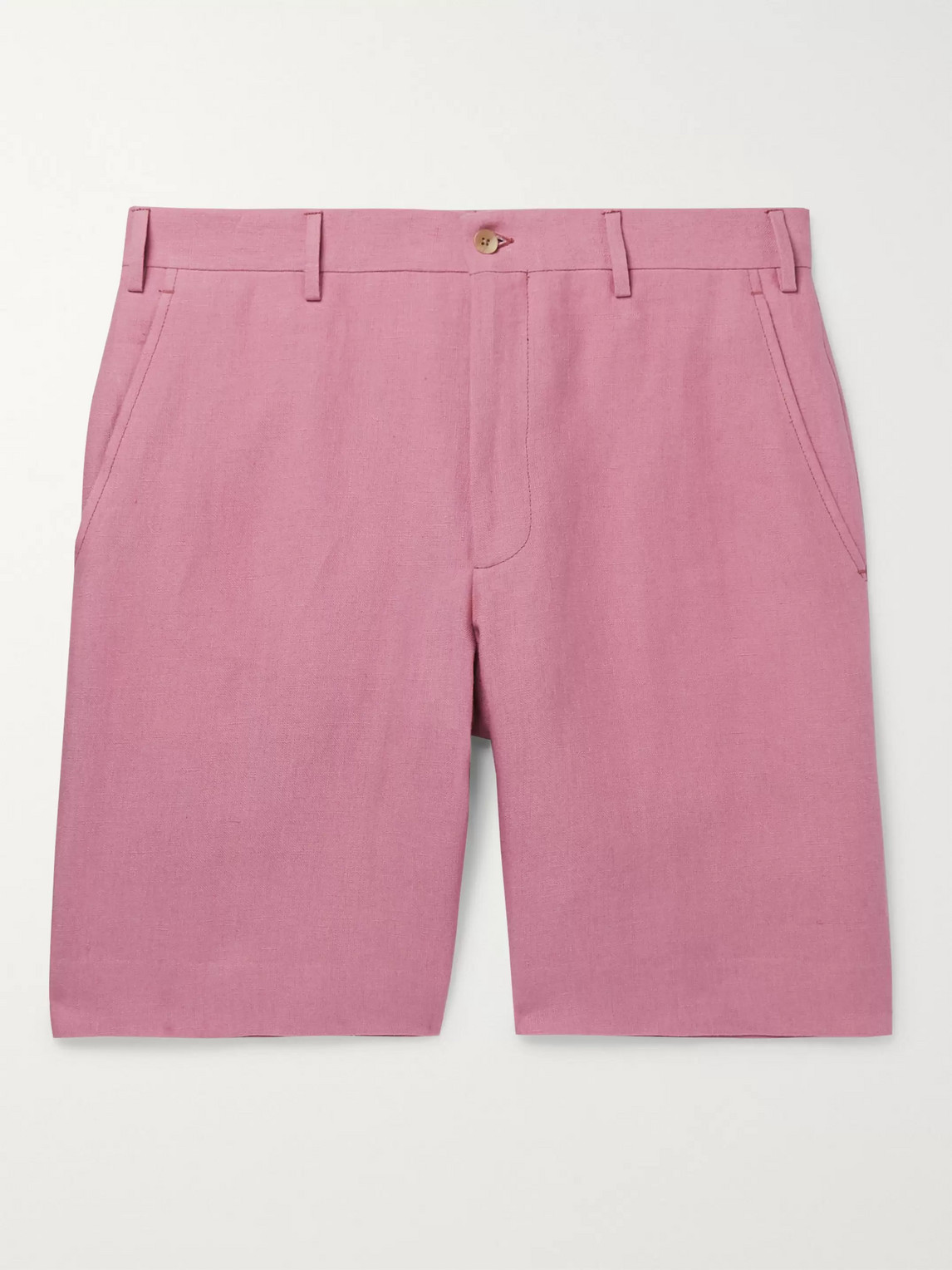 Anderson & Sheppard Linen Shorts In Pink