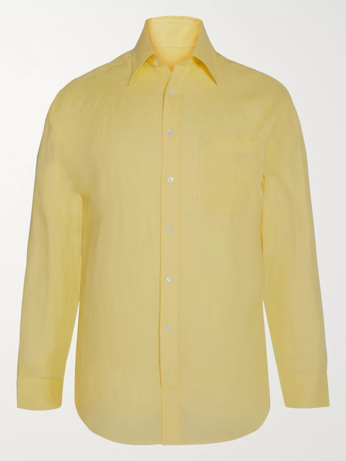 Anderson & Sheppard Linen Shirt In Yellow
