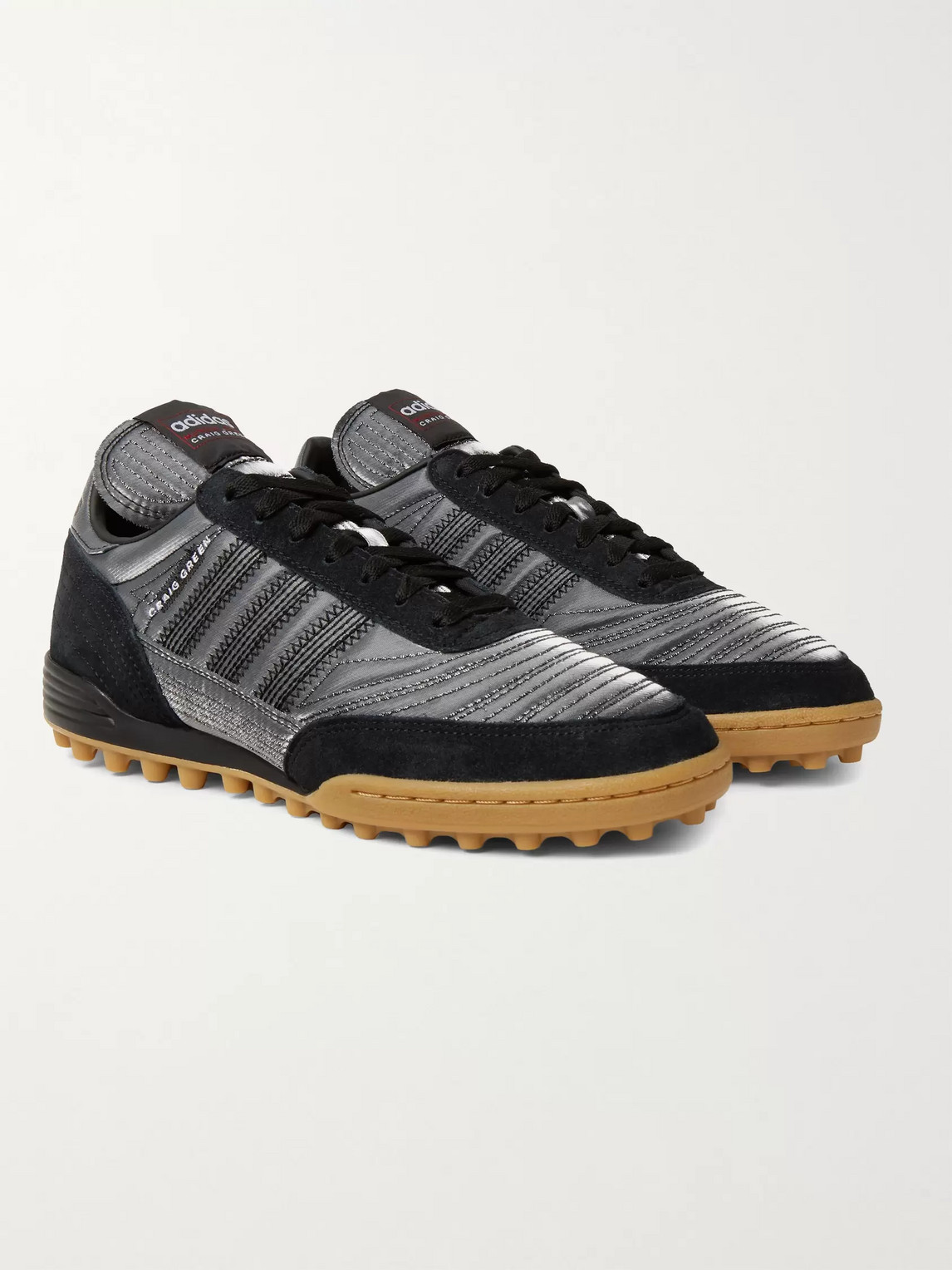 Adidas Consortium Craig Green Kontuur Iii Suede And Metallic Canvas Trainers In Black