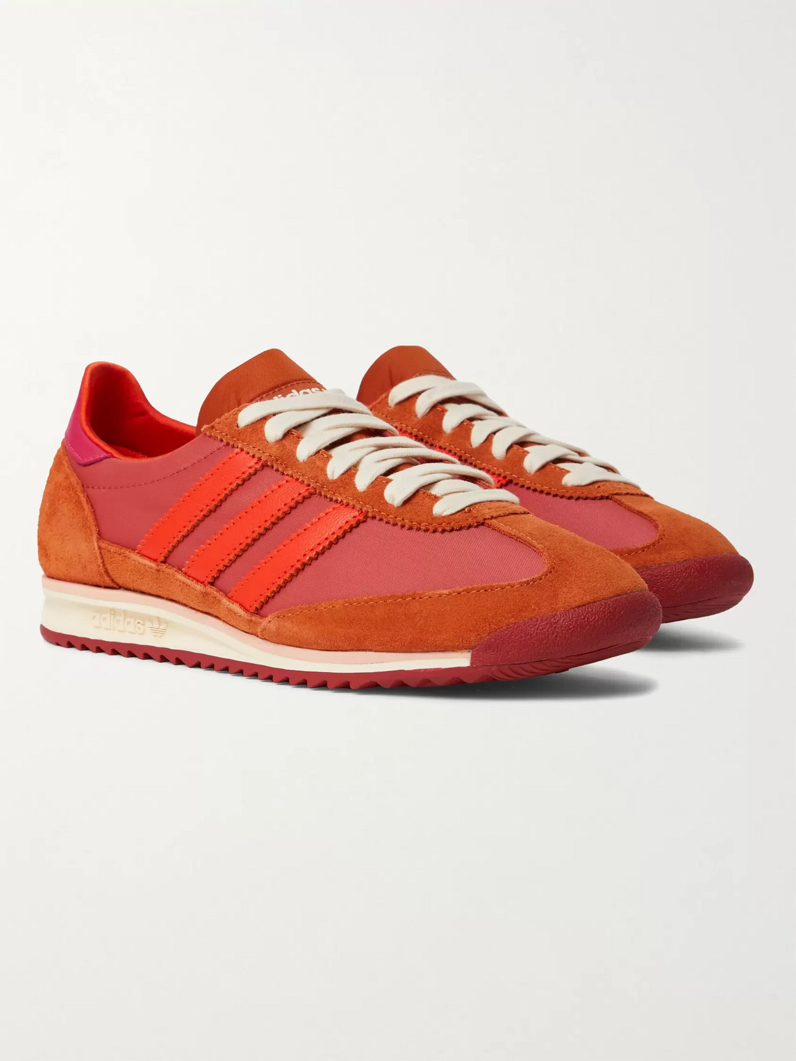 Adidas Consortium Wales Bonner Sl72 Shell, Leather And Suede Sneakers In Pink