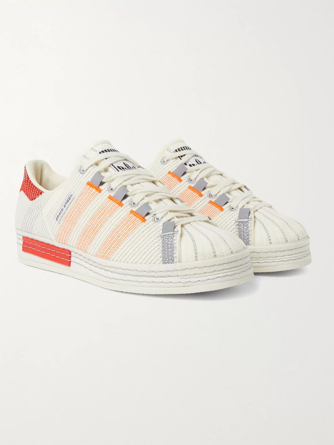 Adidas Consortium Craig Green Superstar Embroidered Faux Suede Sneakers In White