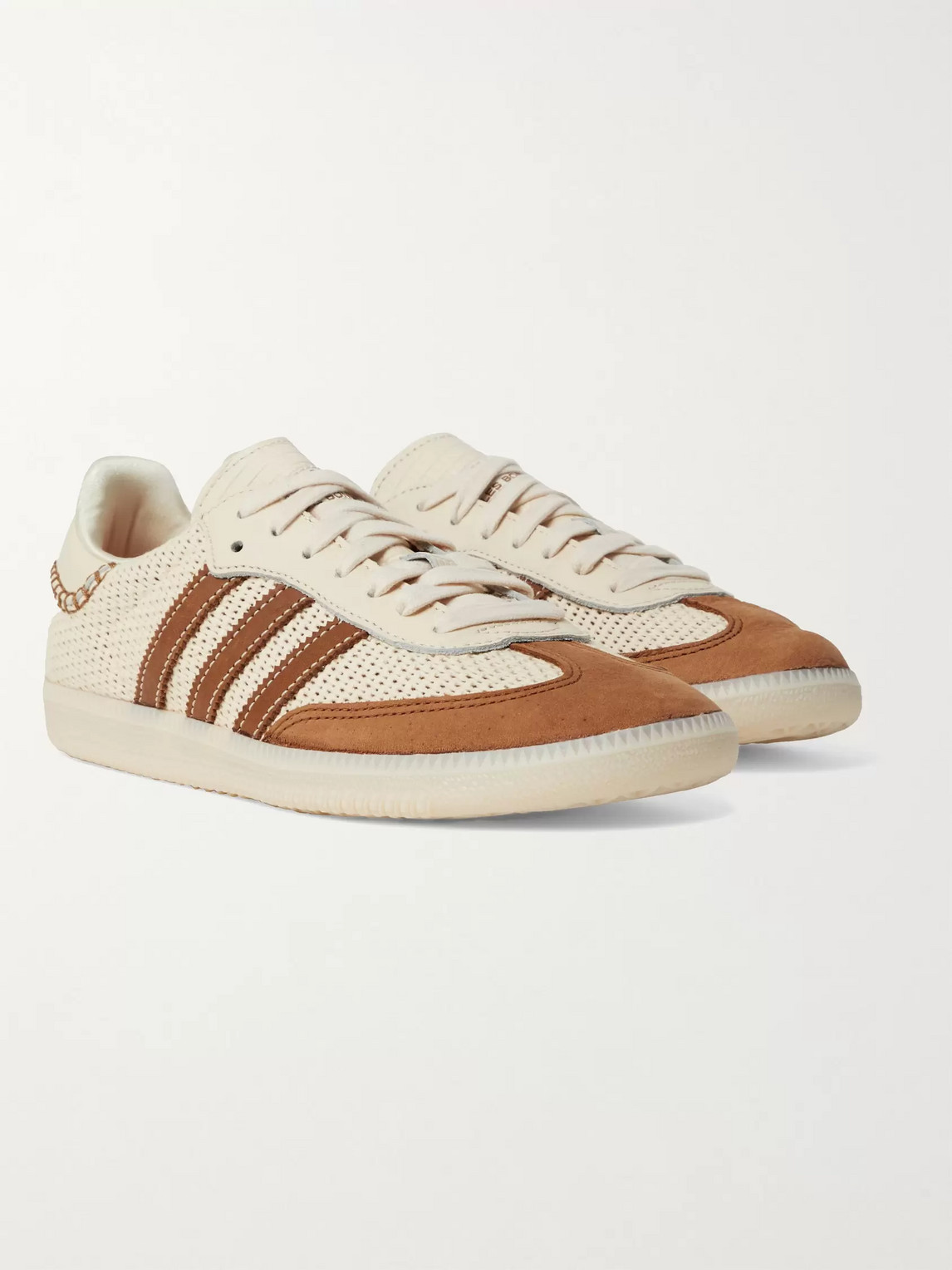 Adidas Consortium Wales Bonner Samba Leather And Suede Sneakers In White