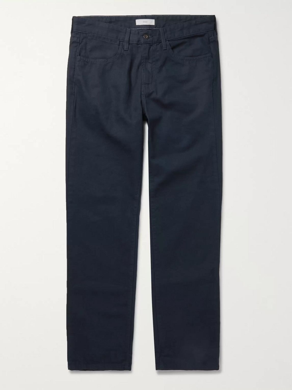 Save Khaki United Standard Slim-fit Cotton-canvas Trousers In Blue