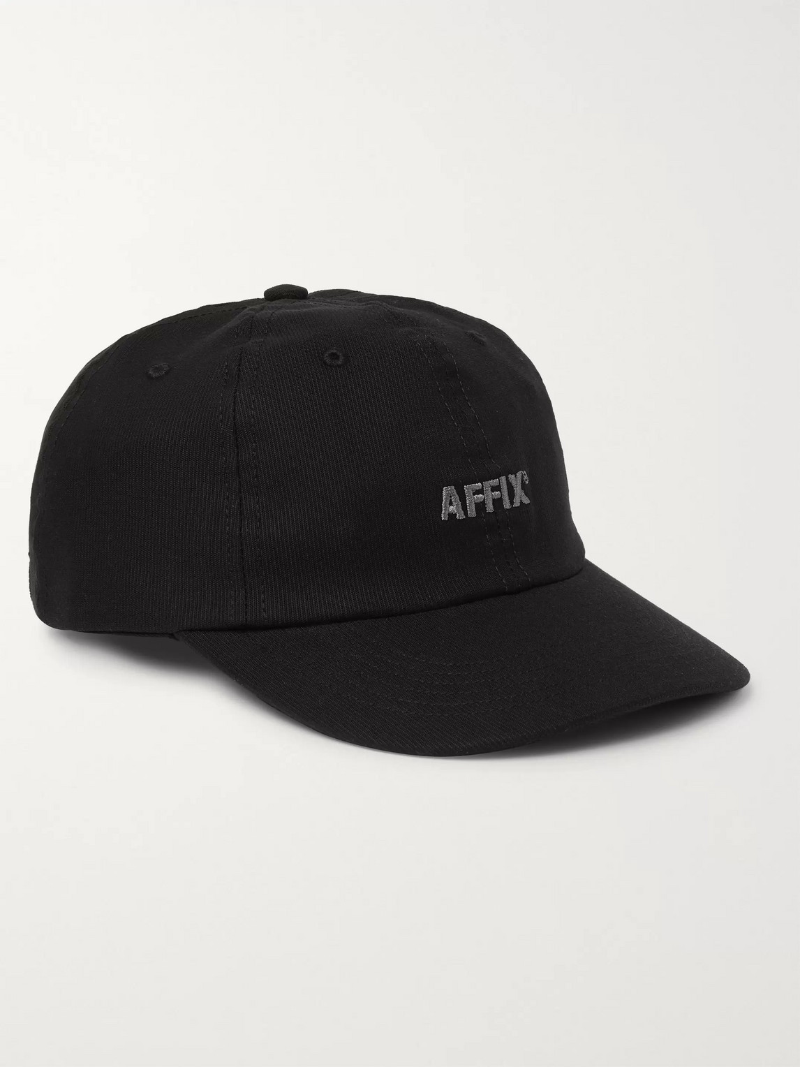 Affix Logo-embroidered Cotton-drill Baseball Cap In Black