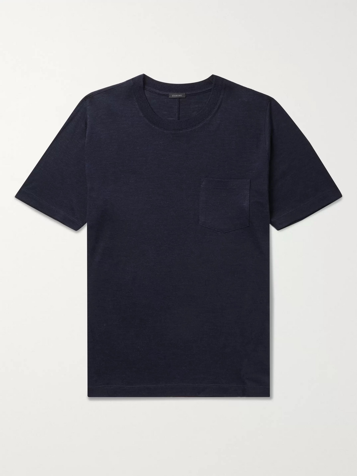 Incotex Urban Traveller Mélange Merino Wool T-shirt In Blue