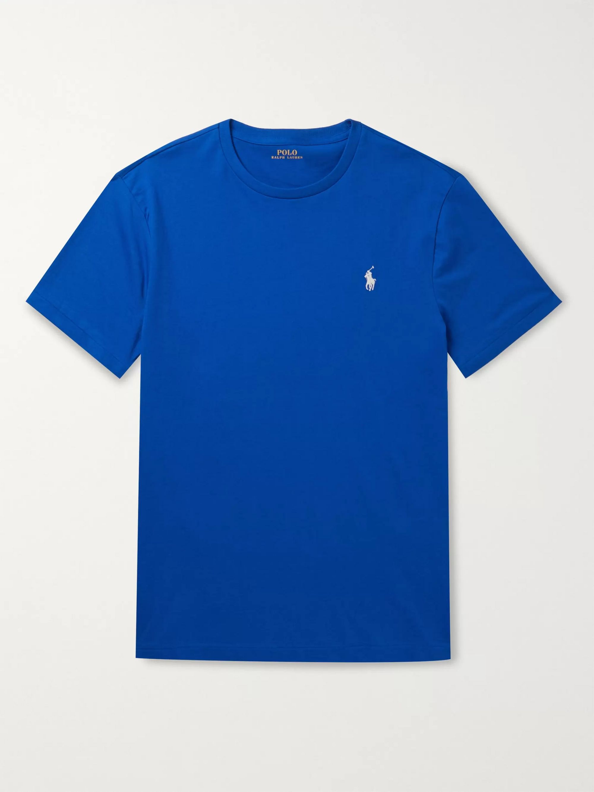 Blue Slim-Fit Cotton-Jersey T-Shirt 
