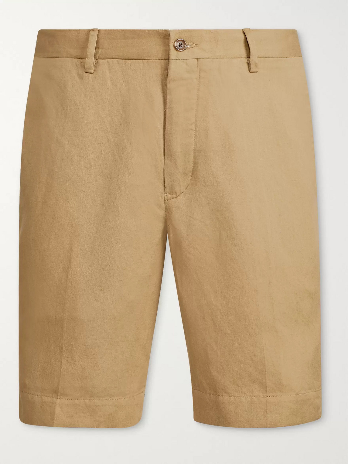 Polo Ralph Lauren Newport Linen, Lyocell And Cotton-blend Shorts In Brown