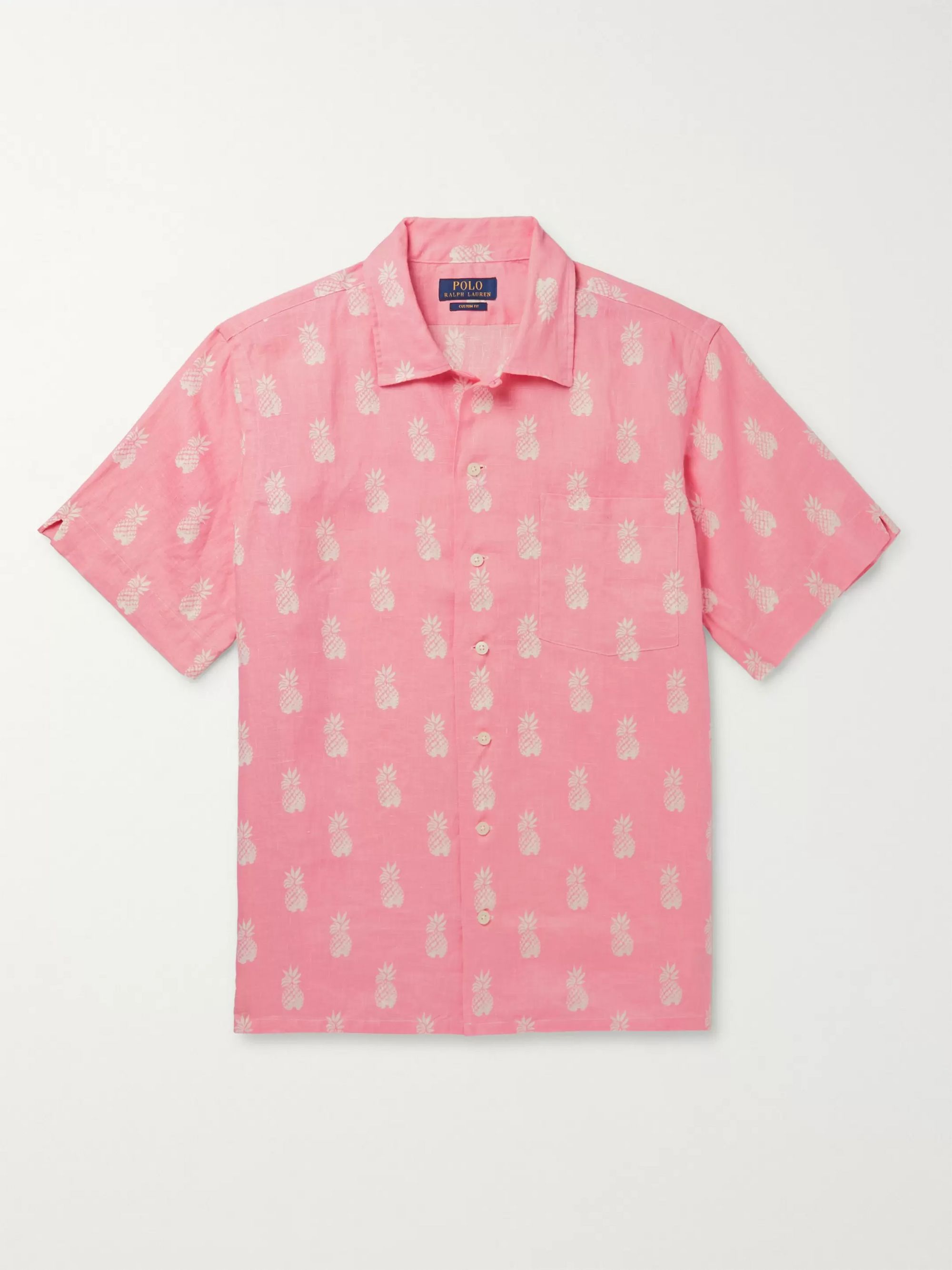 ralph lauren pink linen shirt