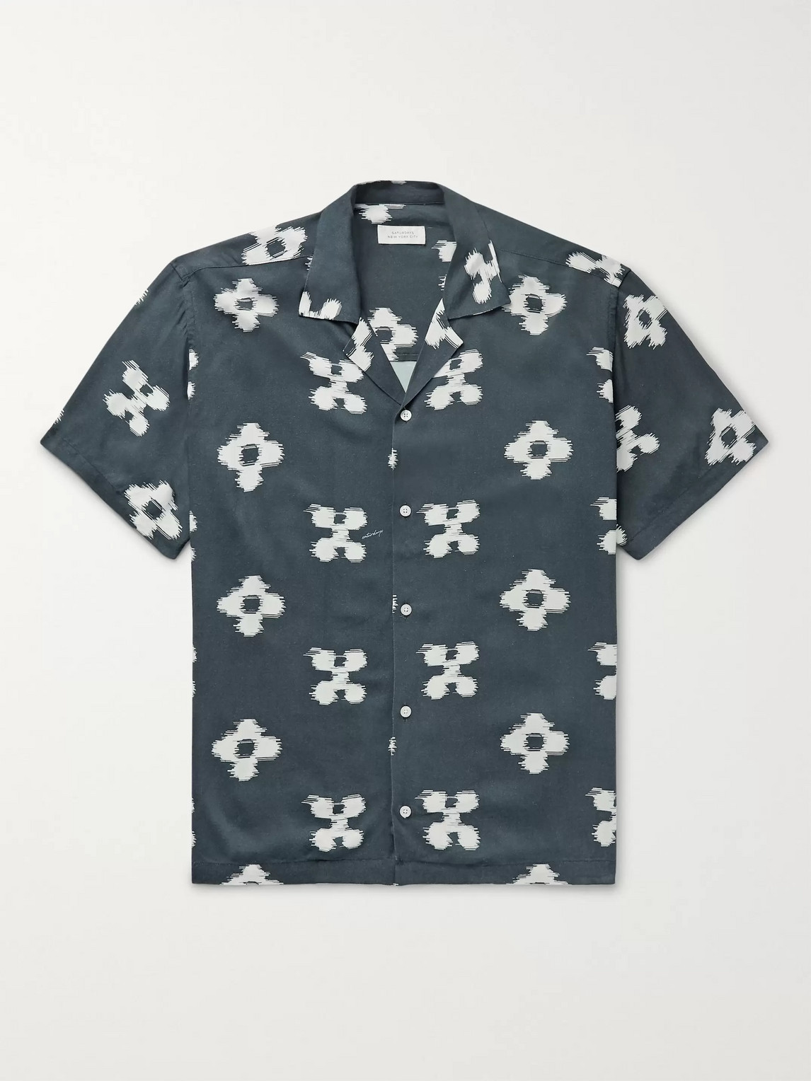 SATURDAYS SURF NYC CANTY CAMP-COLLAR PRINTED VOILE SHIRT