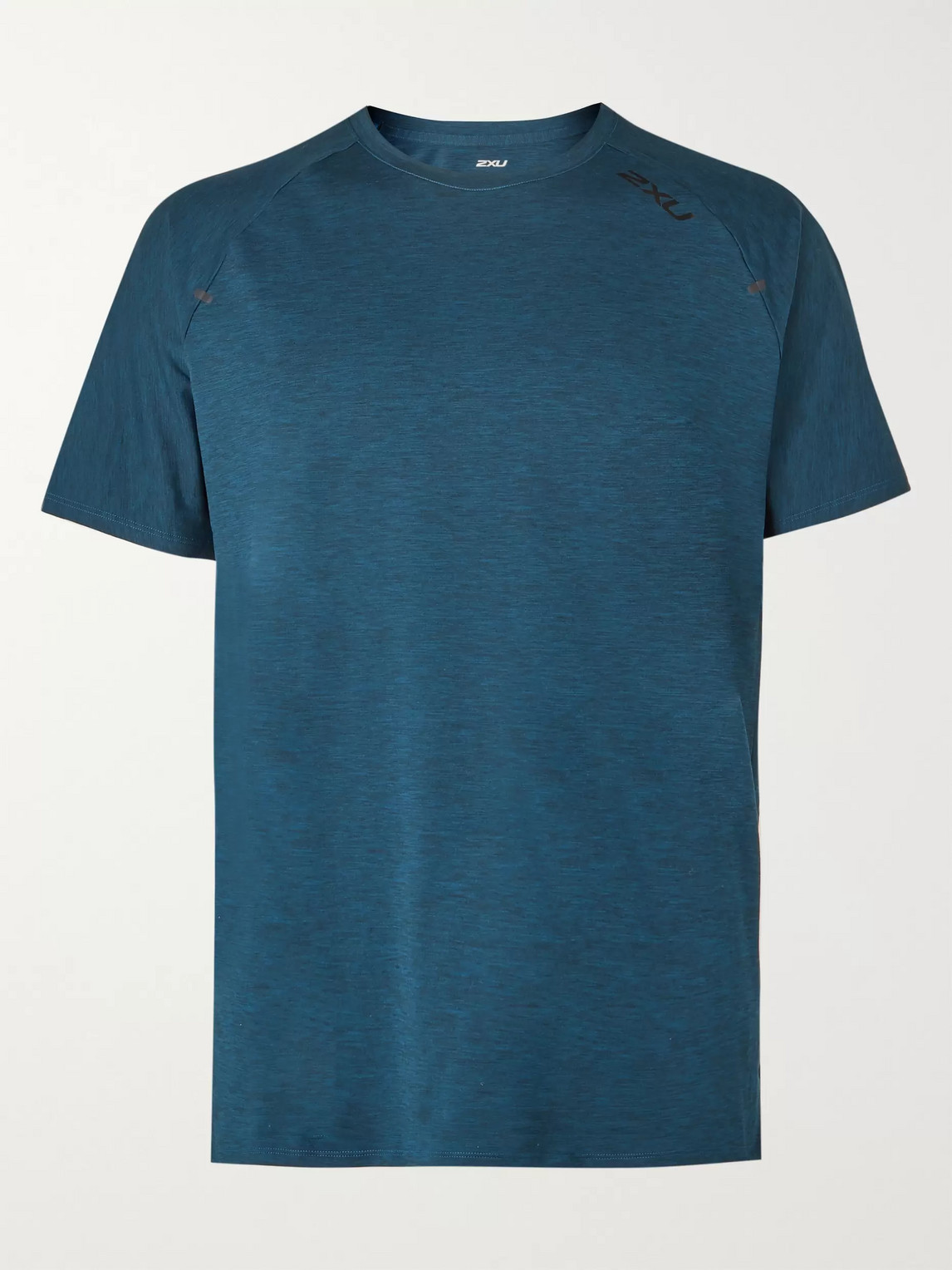 2xu X-ctrl Perforated Mélange Jersey T-shirt In Blue