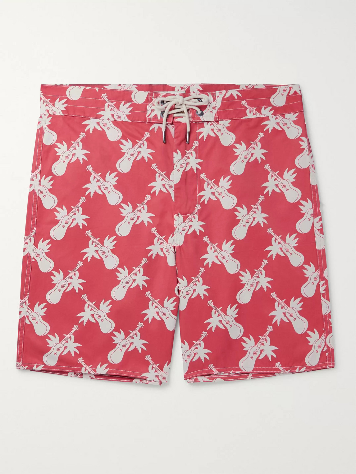 Rrl Printed Cotton-blend Shorts In Red