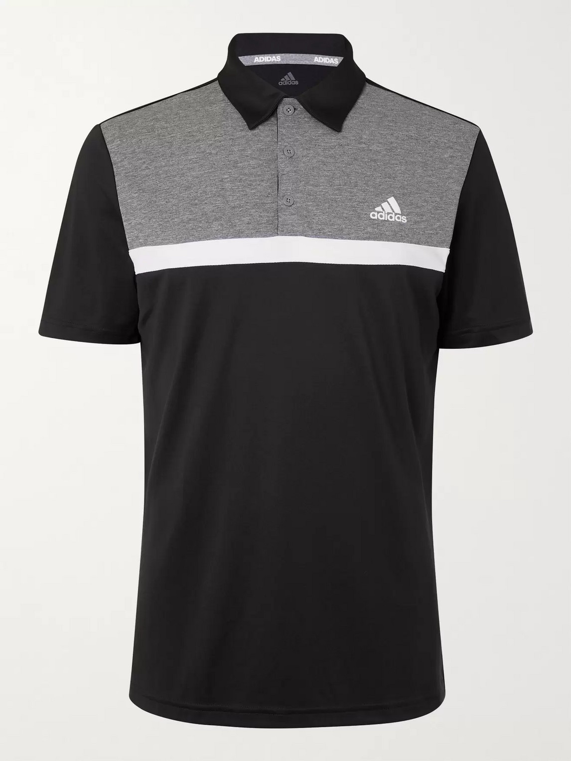 Adidas Golf Novelty Colour-block Jersey Golf Polo Shirt In Black