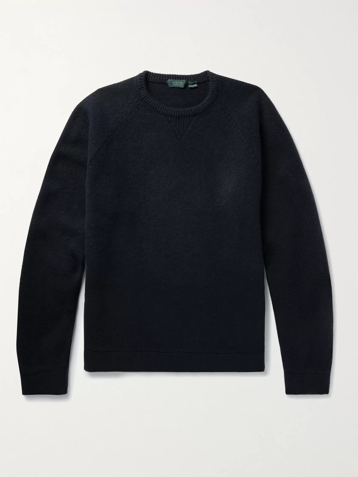 Incotex Brushed Wool And Cashmere-blend Sweater In Blue