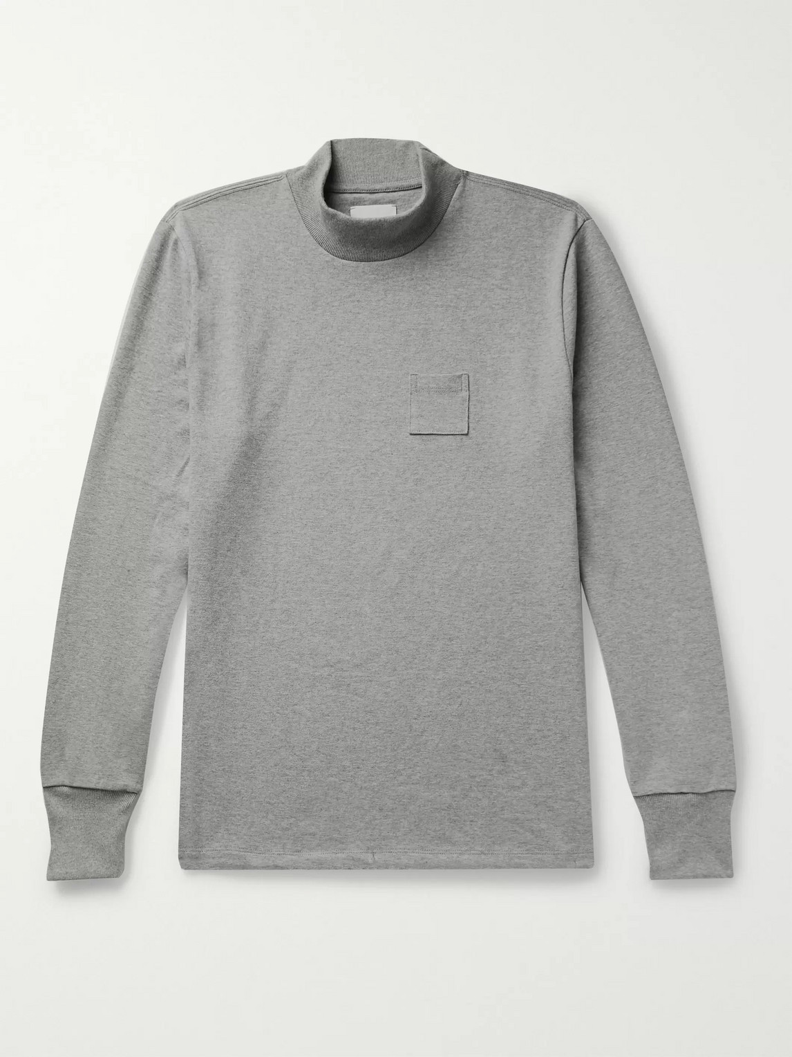 Aimé Leon Dore Cotton-jersey Mock-neck T-shirt In Gray