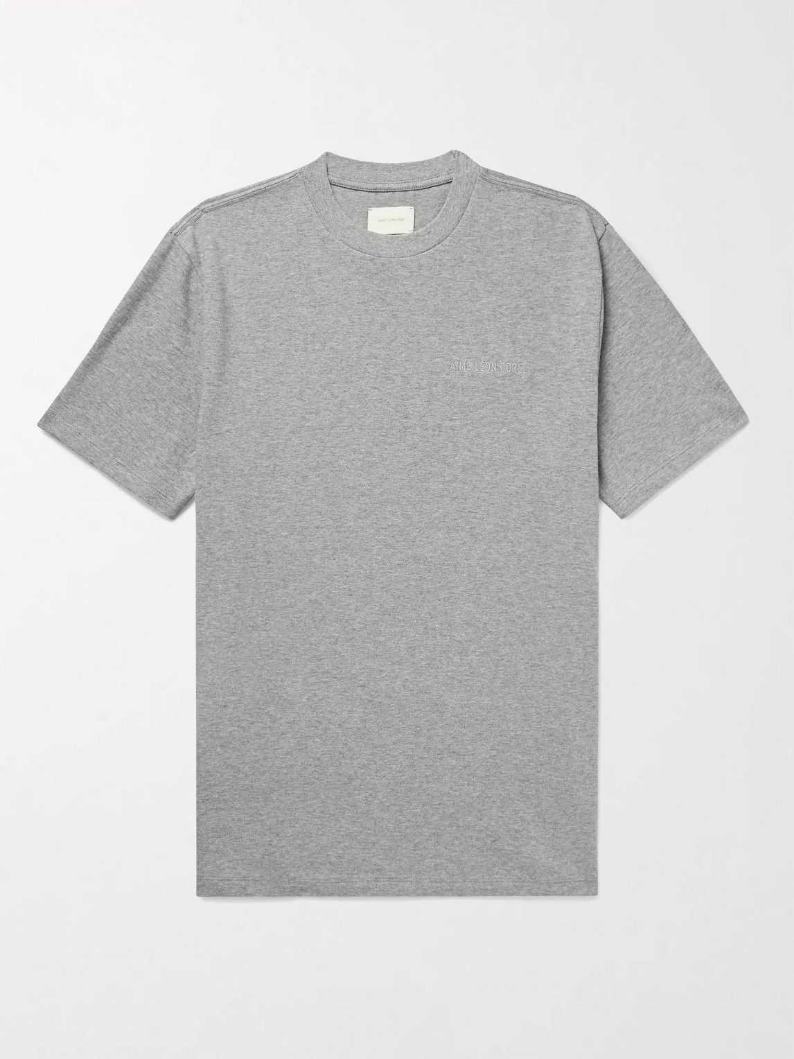 Aimé Leon Dore Uniform Logo-embroidered Cotton-jersey T-shirt In Grey