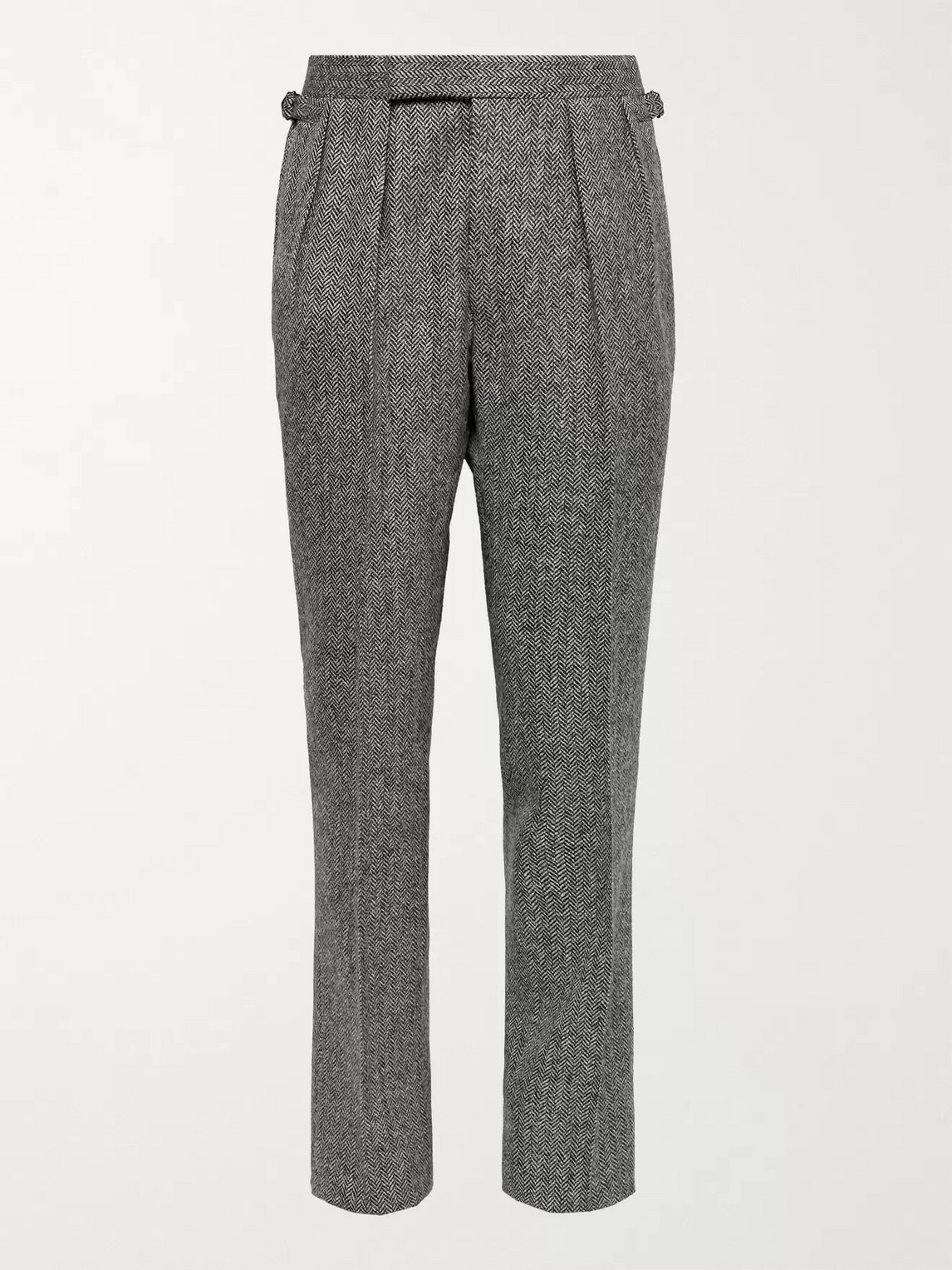 Aimé Leon Dore Martin Greenfield Slim-fit Pleated Checked Wool Suit Trousers In Gray