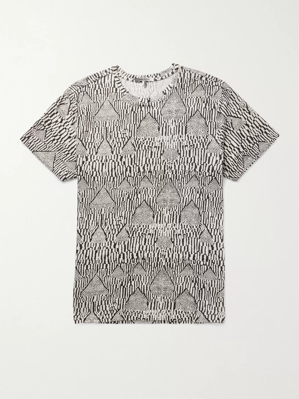 Isabel Marant Zafferh Printed Linen T-shirt In Neutrals