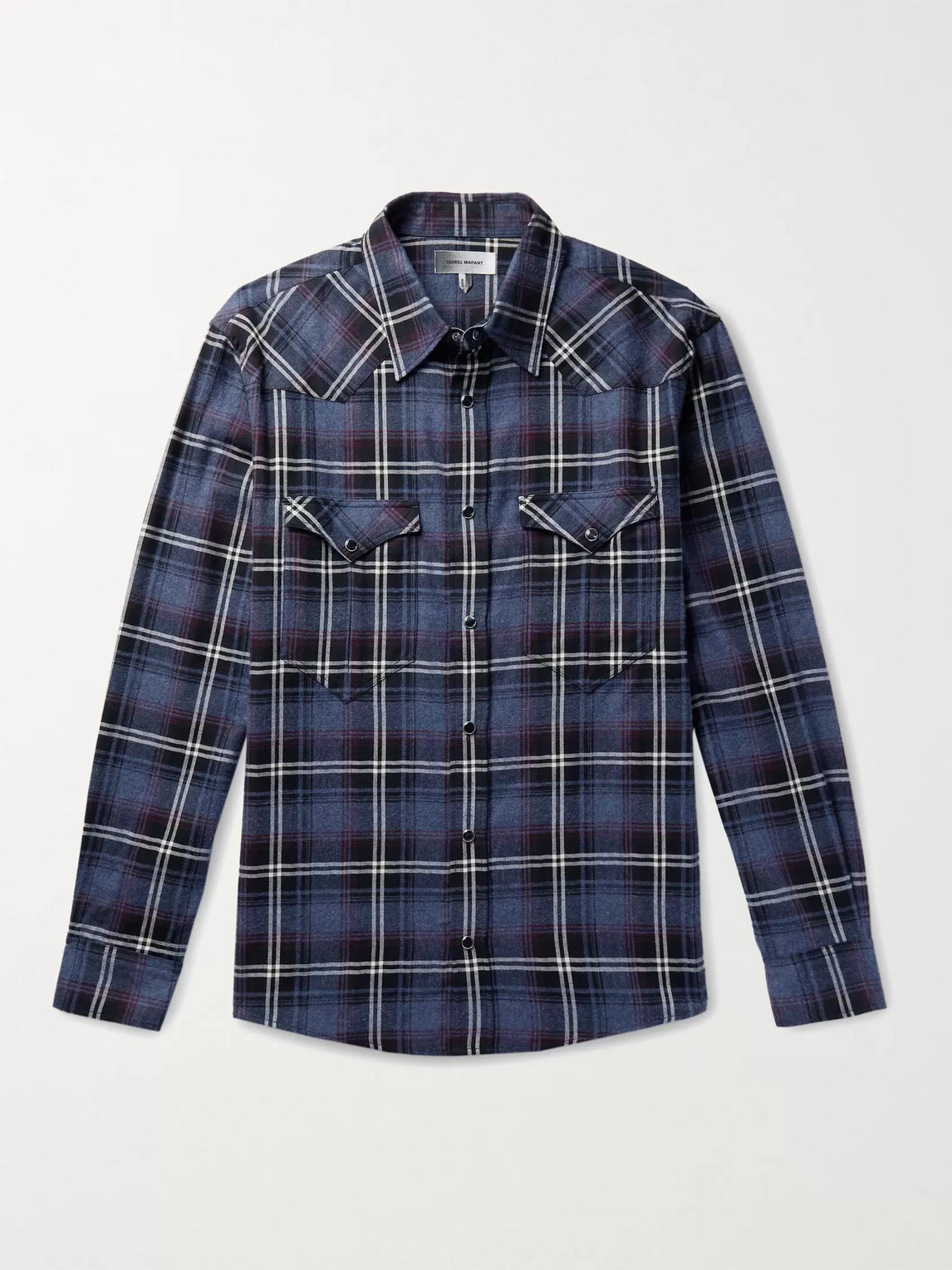 Isabel Marant Pitt Checked Cotton-flannel Shirt In Blue