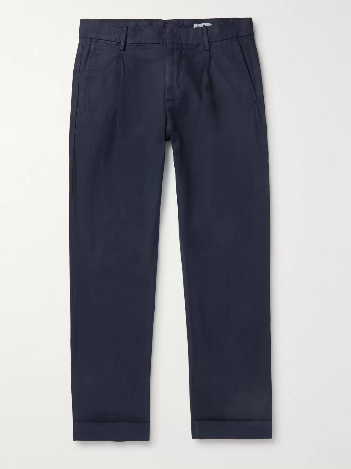 Nn07 CODO TAPERED PLEATED LYOCELL, LINEN AND COTTON-BLEND TWILL TROUSERS