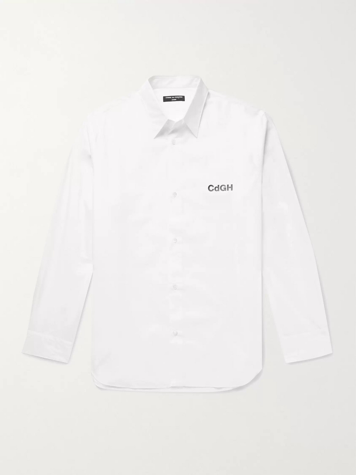 Comme Des Garçons Homme Deux Logo-print Cotton-poplin Shirt In White