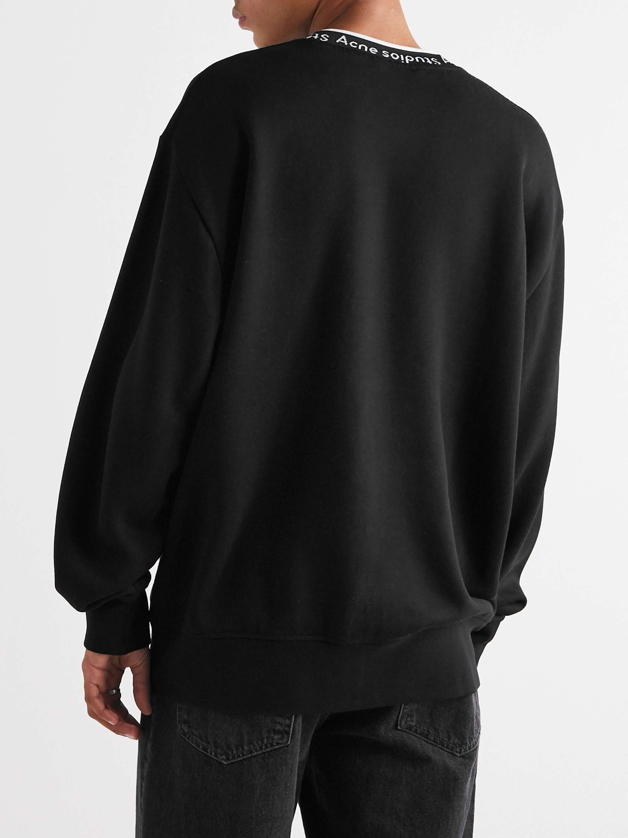 ACNE STUDIOS Oversized Logo-Jacquard Fleece-Back Jersey Sweatshirt