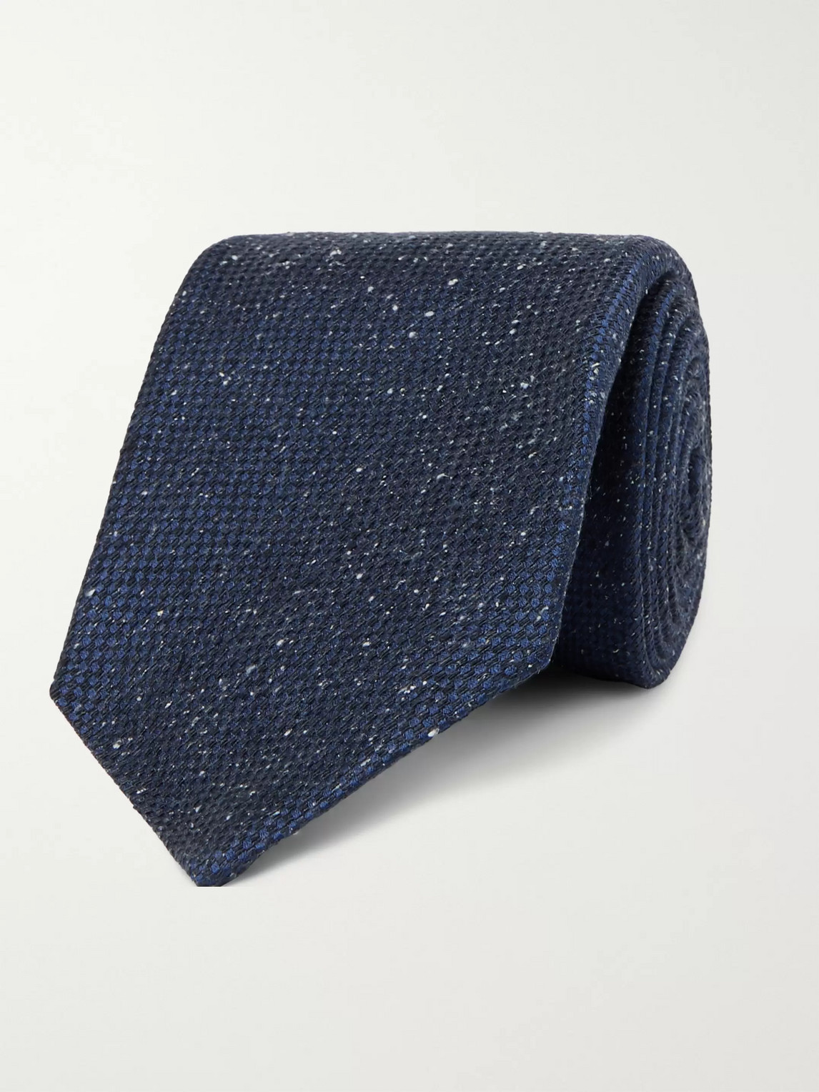 Kiton 9cm Mélange Silk Tie In Blue