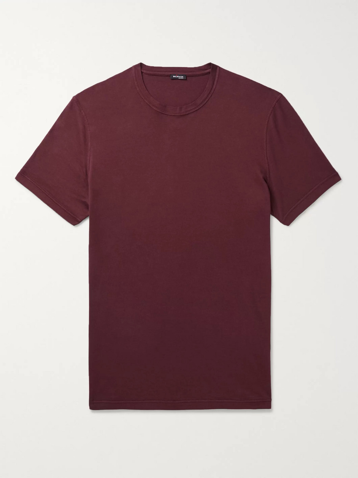 Kiton Cotton And Cashmere-blend Jersey T-shirt In Burgundy