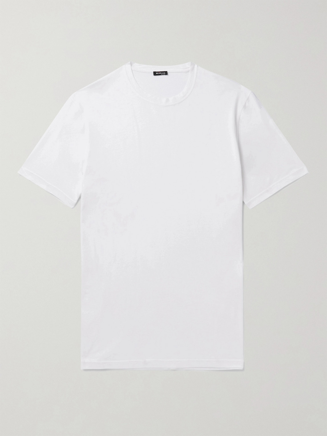 Kiton Cotton And Cashmere-blend T-shirt In White