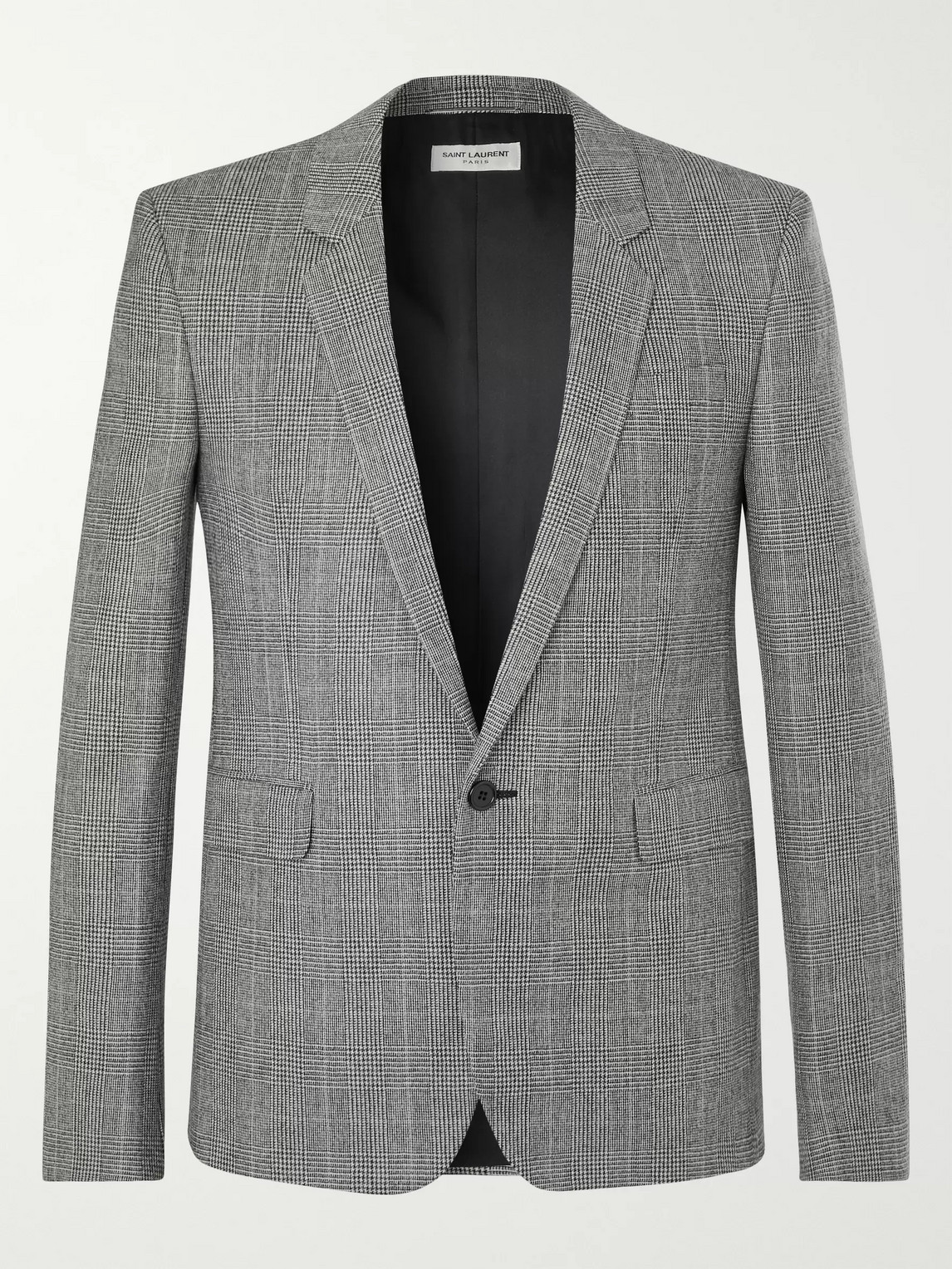 SAINT LAURENT PRINCE OF WALES CHECKED WOOL BLAZER