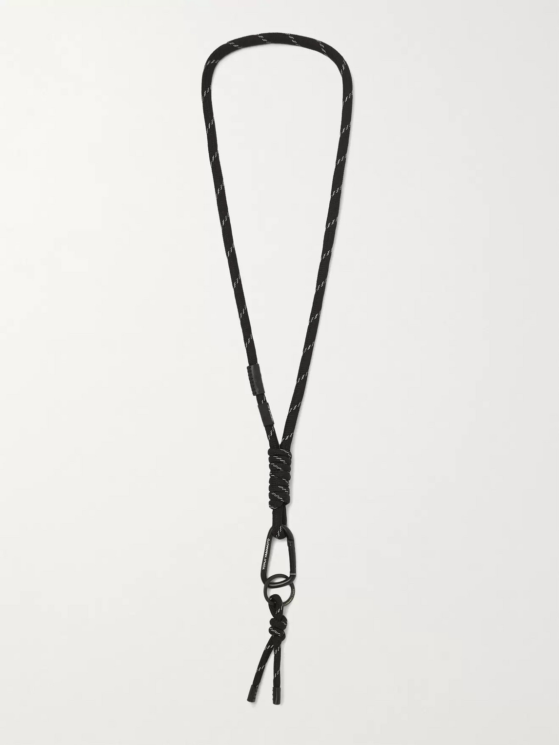 Y-3 CH3 LEATHER-TRIMMED CORD LANYARD